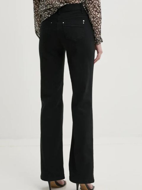 Morgan spodnie PEMAK damskie kolor czarny dzwony high waist PEMAK