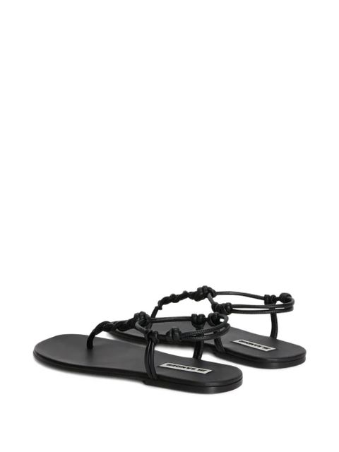 Jil Sander knotted-strap flat sandals - Black