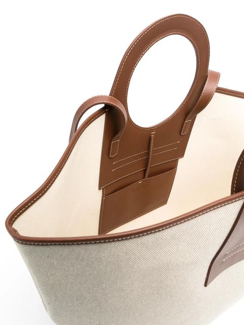 Hereu large Cala canvas tote bag - Neutrals