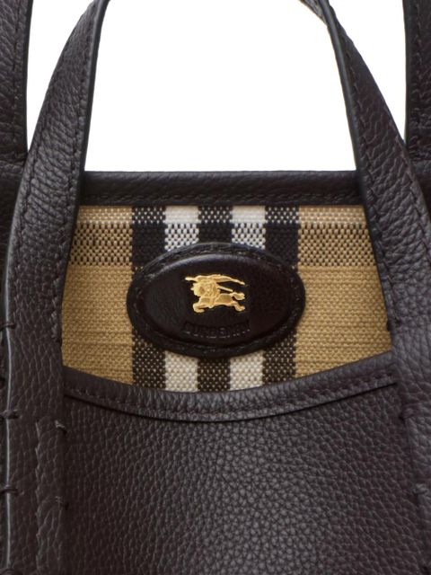 Burberry mini Bloomsbury reversible check tote bag - Brown