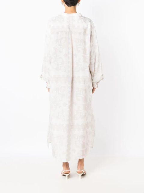 Valentino Garavani geometric-print silk-cotton dress - Neutrals