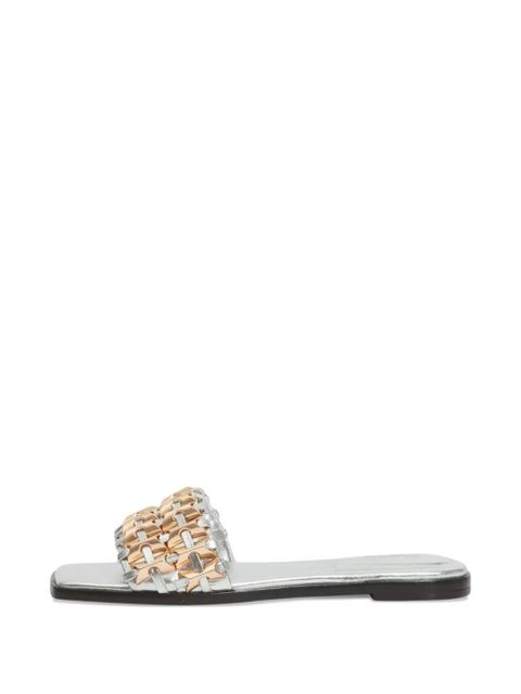 Simkhai Faye metallic leather sandals - Silver
