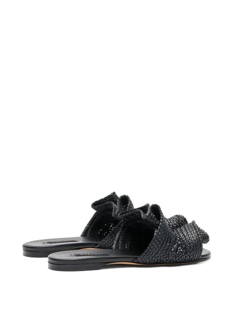 Casadei Hanoi woven flat sandals - Black