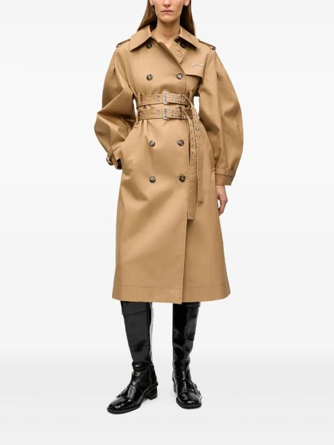 GANNI belted trench coat - Brown
