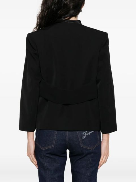 Casablanca satin-trimmed wrap jacket - Black
