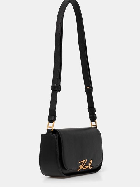 Karl Lagerfeld torebka skórzana K/SIGNATURE kolor czarny A1W30039 - zdjęcie produktu nr 2