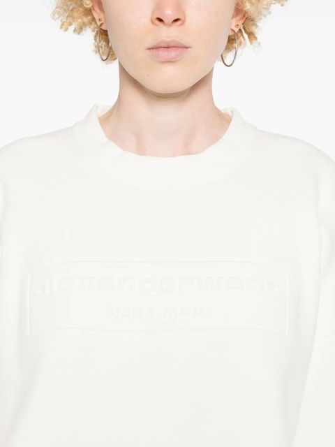 Alexander Wang logo-embroidered ribbed sweater - White