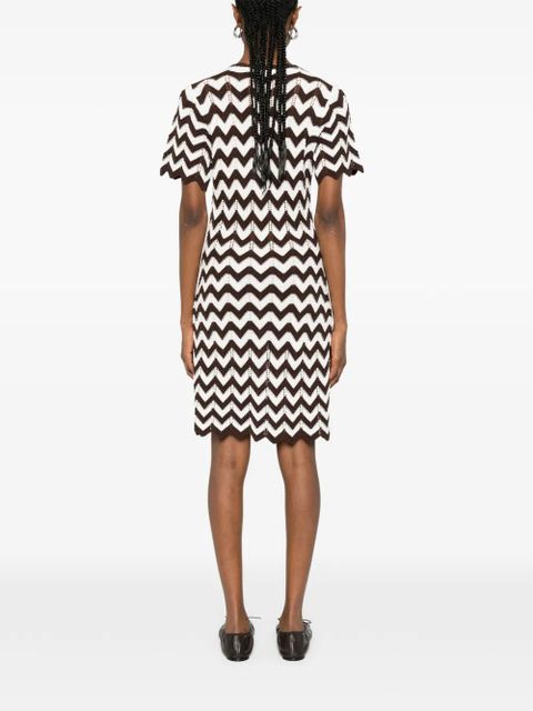 Maje chevron button mini dress - Brown