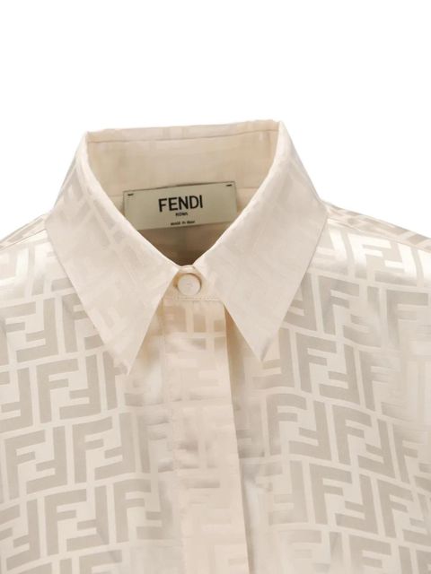FENDI FF jacquard silk shirt - Neutrals