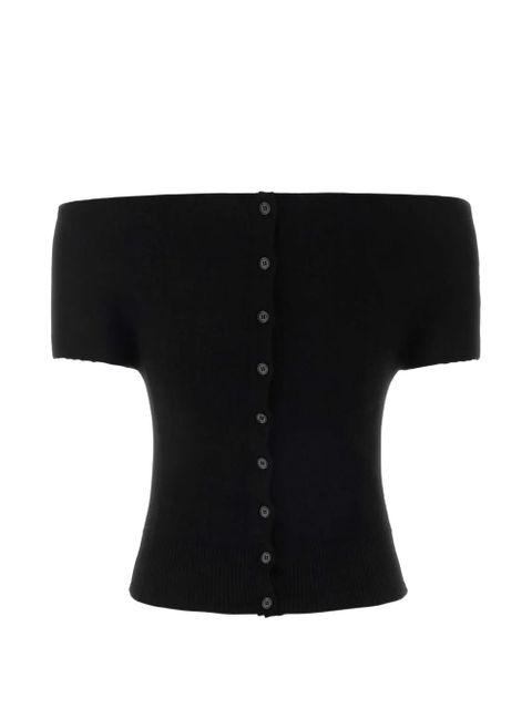 Magda Butrym buttoned off-shoulder top - Black - zdjęcie produktu nr 1