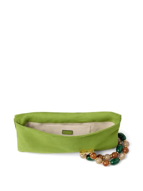 Jimmy Choo Zandra bead-embellished clutch bag - Green