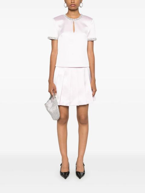 Self-Portrait satin mini skirt - Pink - zdjęcie produktu nr 2