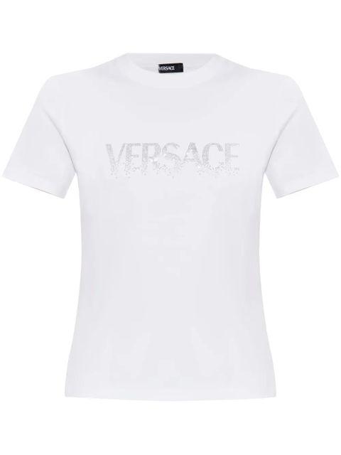 Versace crystal-embellished T-shirt - White - zdjęcie produktu nr 1