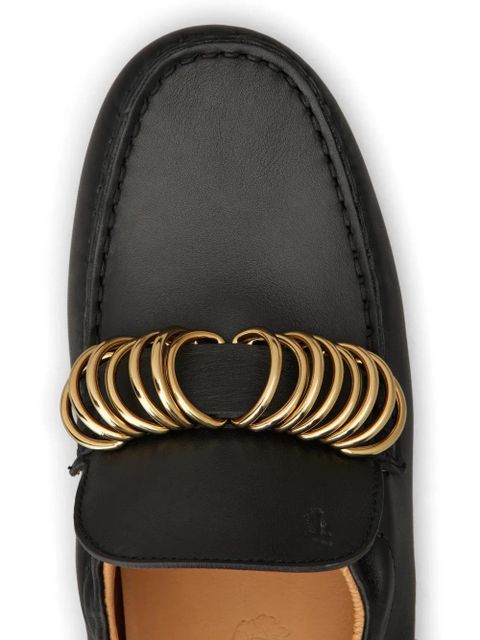Tod's ring-embellished loafers - Black