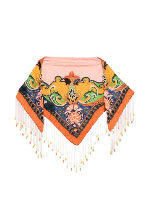 ETRO paisley-print beaded-fringe scarf - Pink - zdjęcie produktu nr 1