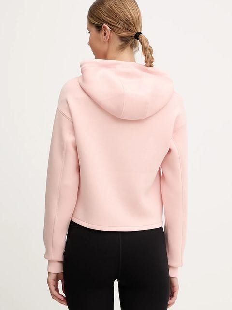 Guess bluza NEW ALISA damska kolor różowy z kapturem z nadrukiem V2YQ08 K7UW2