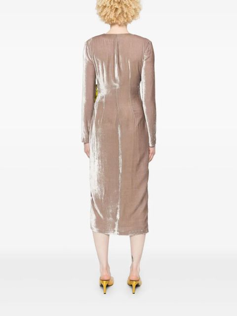 Blumarine velvet midi dress - Grey