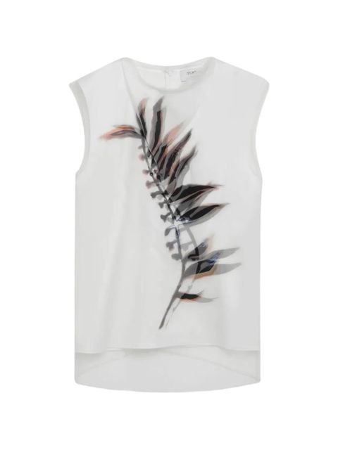 Sportmax sleeveless double-layer satin and tulle top - White - zdjęcie produktu nr 1