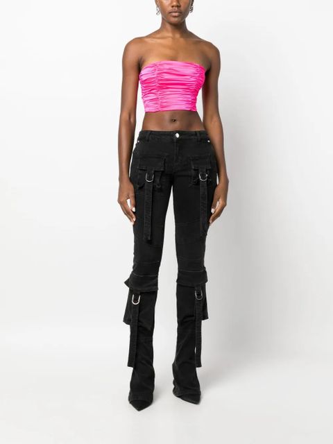 ROTATE BIRGER CHRISTENSEN ruched satin cropped top - Pink - zdjęcie produktu nr 2