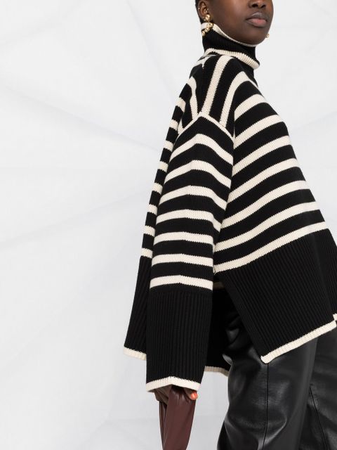 TOTEME Signature stripe knitted jumper - Black