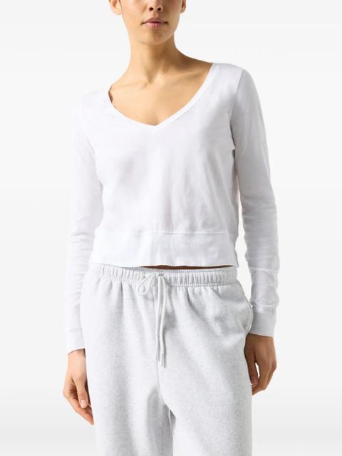 American Vintage long-sleeve V-neck T-shirt - White - zdjęcie produktu nr 1