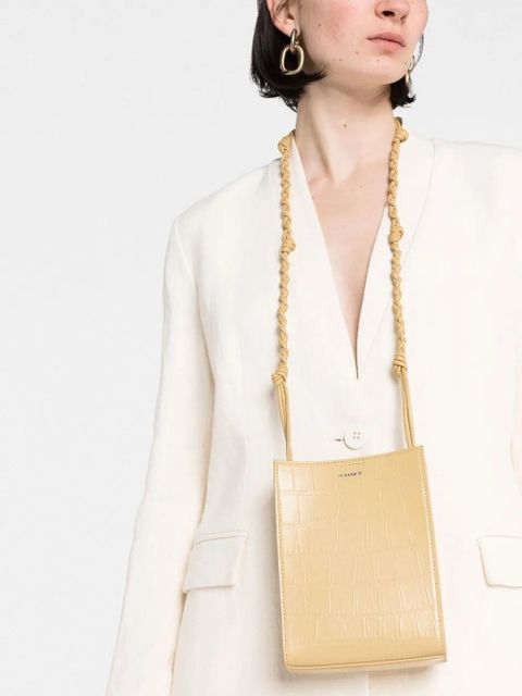 Jil Sander Tangle crocodile-effect crossbody bag - Yellow