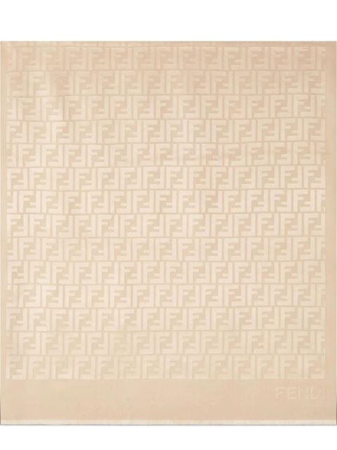 FENDI FF jacquard silk scarf - Neutrals