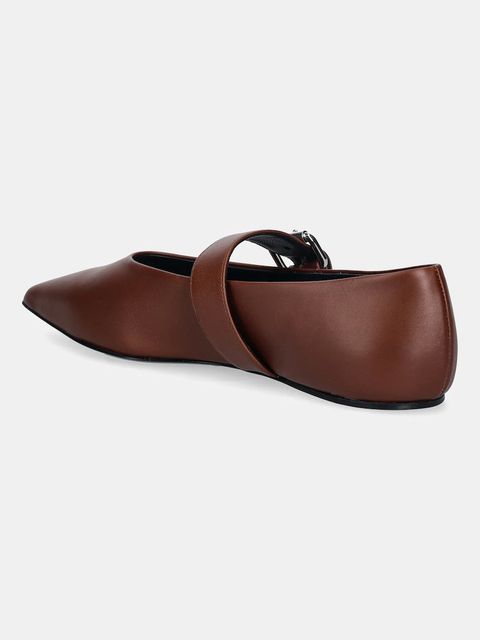 Weekend Max Mara baleriny skórzane Wkagel kolor brązowy 2615521054600