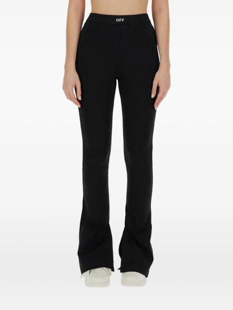 Off-White logo-print flared trousers - Black - zdjęcie produktu nr 1