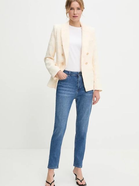 Answear.LAB marynarka kolor beżowy jednorzędowa gładka - zdjęcie produktu nr 2