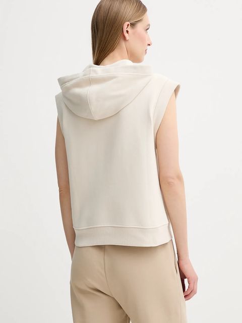 Weekend Max Mara bluza PANK damska kolor beżowy z kapturem gładka 2525926041600