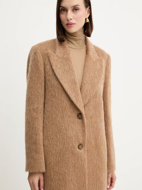 Twinset płaszcz z domieszką wełny