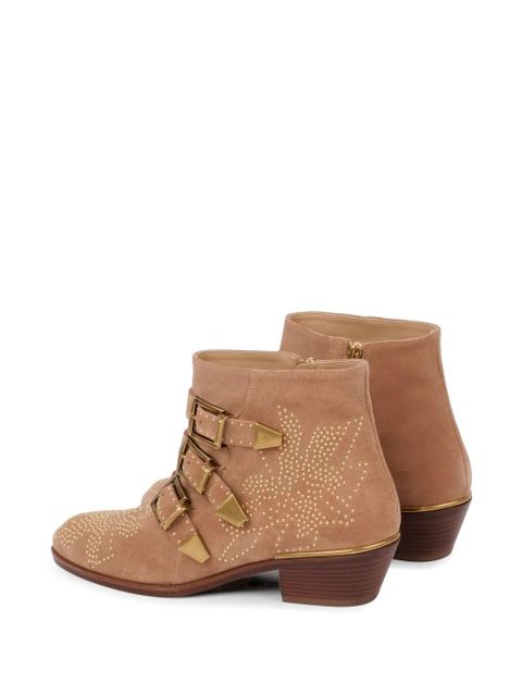 Chloé Susan studded buckled ankle boots - Neutrals