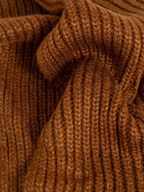 UGG ribbed logo scarf - Brown