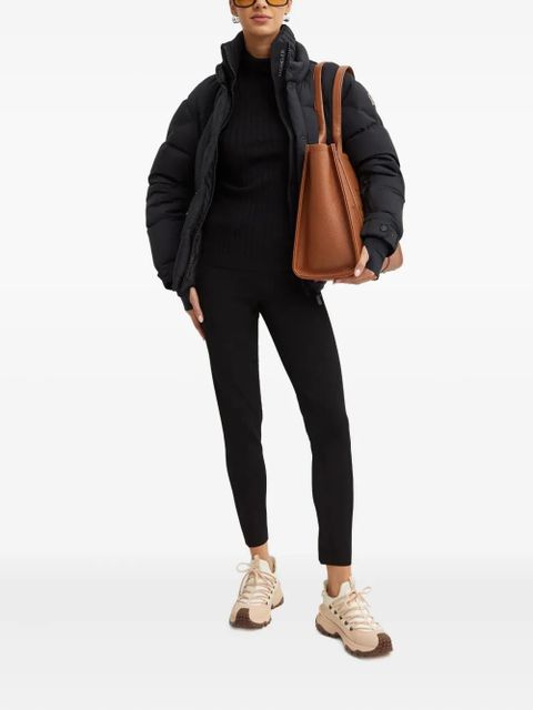 Moncler logo-patch belted coat - Black - zdjęcie produktu nr 2