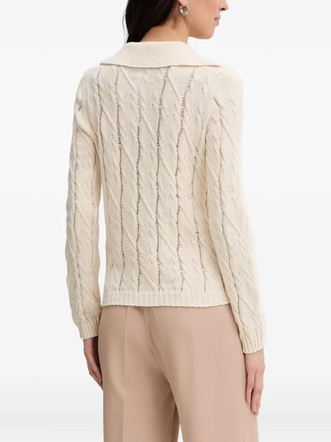 TWINSET cable-knit logo-plaque knitwear - Neutrals