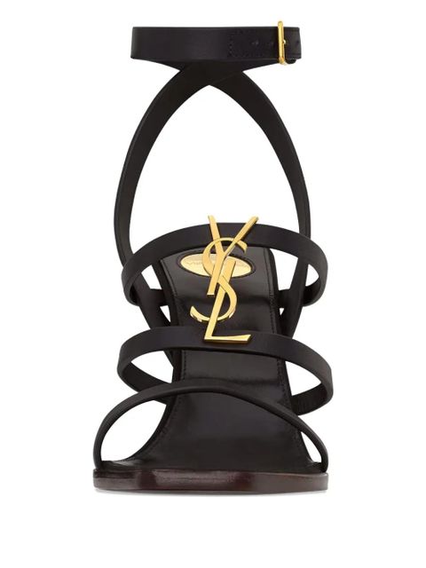 Saint Laurent 90mm Cassandra strappy wedge sandals - Black - zdjęcie produktu nr 2