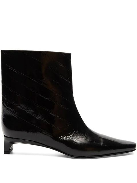 LouLou de Saison 35mm Iman eel-effect leather beveled-toe boots - Black - zdjęcie produktu nr 1