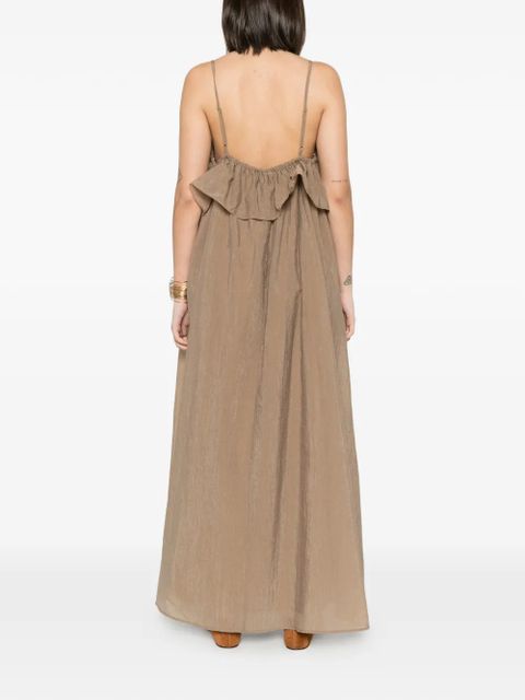 Eleh ruffle-detail maxi dress - Brown