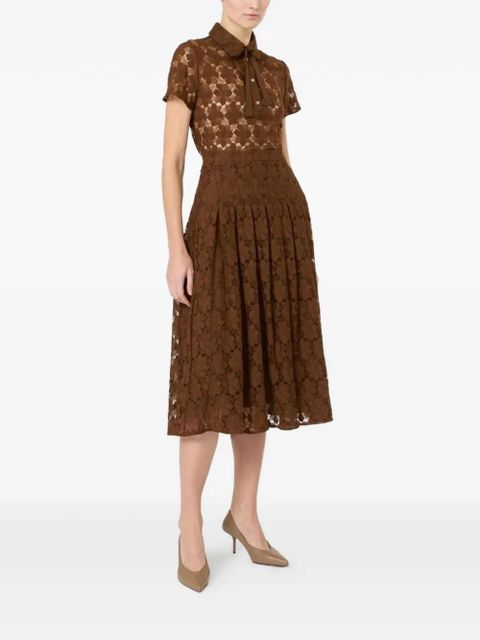 Max Mara floral-lace tie-neck top - Brown - zdjęcie produktu nr 2