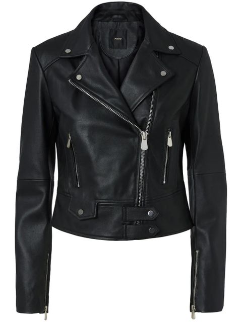 PINKO cropped biker jacket - Black - zdjęcie produktu nr 1