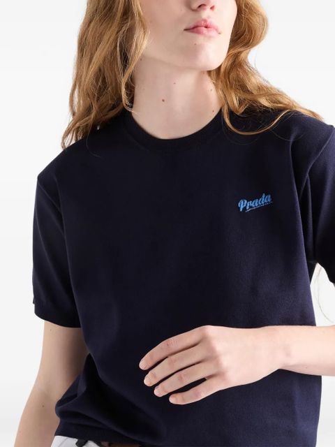 Prada silk crew-neck sweater - Blue