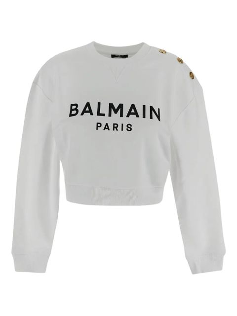 Balmain logo-print sweatshirt - White - zdjęcie produktu nr 1