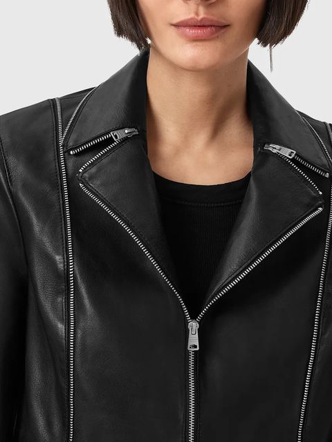 AllSaints kurtka skórzana LANDERS kolor czarny przejściowa W058LD