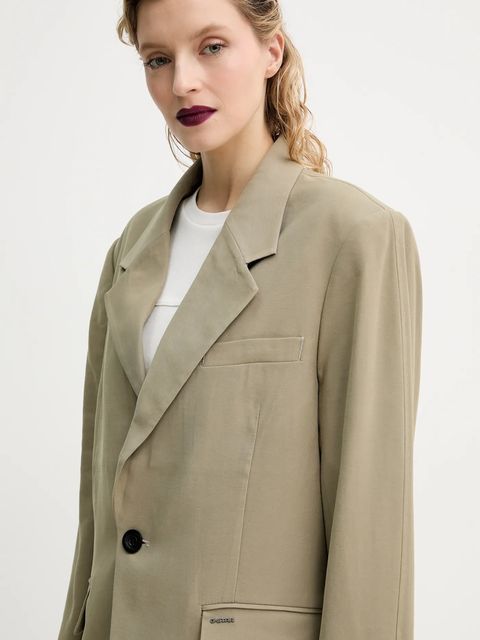 G-Star marynarka kolor zielony oversize gładka D23509-D522