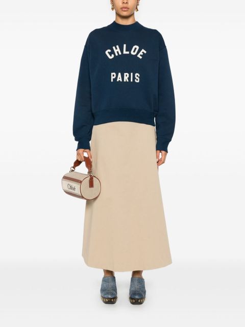 Chloé mock-neck logo-patch sweatshirt - Blue - zdjęcie produktu nr 2