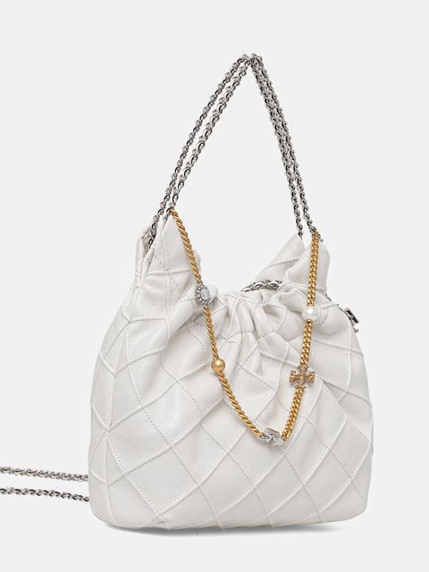 Tory Burch torebka skórzana Fleming kolor biały 164022-100