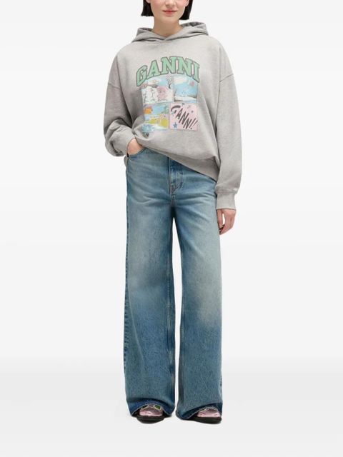GANNI graphic-print hoodie - Grey - zdjęcie produktu nr 2