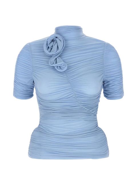 Magda Butrym floral curl silk top - Blue - zdjęcie produktu nr 1