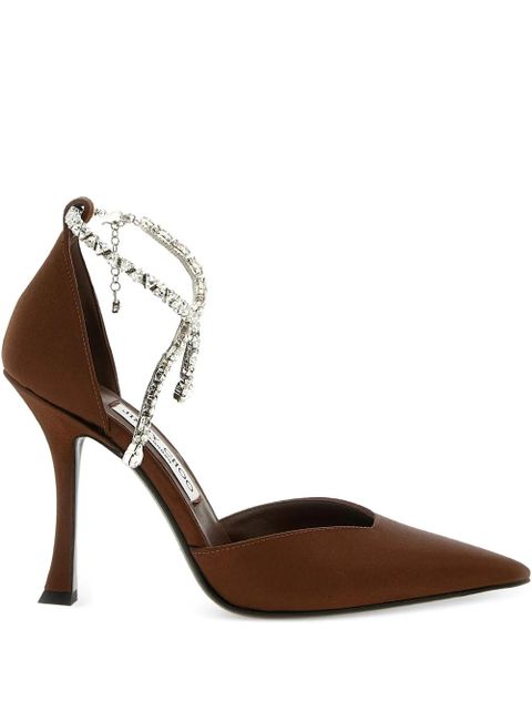 Jimmy Choo Stevie crystal-anklet V-cut pumps - Brown - zdjęcie produktu nr 1